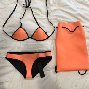 Neon peach Triangl bikini